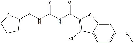 N-[(3-chloro-6-methoxy-1-benzothiophen-2-yl)carbonyl]-N'-(tetrahydro-2-furanylmethyl)thiourea Structure