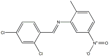 N-[(E)-(2,4-dichlorophenyl)methylidene]-N-(2-methyl-5-nitrophenyl)amine 구조식 이미지