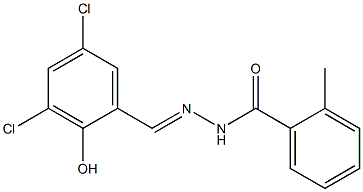 N'-[(E)-(3,5-dichloro-2-hydroxyphenyl)methylidene]-2-methylbenzohydrazide 구조식 이미지