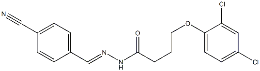 N'-[(E)-(4-cyanophenyl)methylidene]-4-(2,4-dichlorophenoxy)butanohydrazide 구조식 이미지