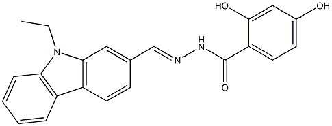 N'-[(E)-(9-ethyl-9H-carbazol-2-yl)methylidene]-2,4-dihydroxybenzohydrazide 구조식 이미지