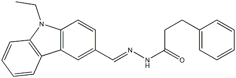 N'-[(E)-(9-ethyl-9H-carbazol-3-yl)methylidene]-3-phenylpropanohydrazide 구조식 이미지