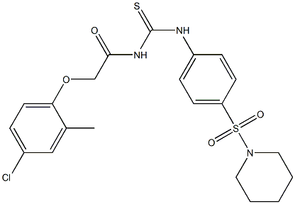 N-[2-(4-chloro-2-methylphenoxy)acetyl]-N'-[4-(1-piperidinylsulfonyl)phenyl]thiourea Structure