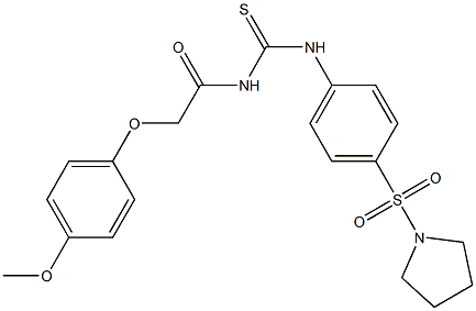 N-[2-(4-methoxyphenoxy)acetyl]-N'-[4-(1-pyrrolidinylsulfonyl)phenyl]thiourea Structure