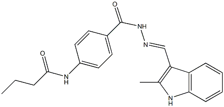 N-[4-({2-[(E)-(2-methyl-1H-indol-3-yl)methylidene]hydrazino}carbonyl)phenyl]butanamide Structure