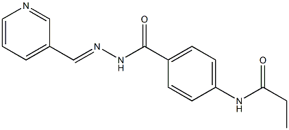 N-[4-({2-[(E)-3-pyridinylmethylidene]hydrazino}carbonyl)phenyl]propanamide 구조식 이미지