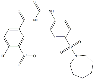 N-[4-(1-azepanylsulfonyl)phenyl]-N'-(4-chloro-3-nitrobenzoyl)thiourea 구조식 이미지