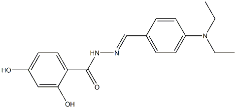 N'-{(E)-[4-(diethylamino)phenyl]methylidene}-2,4-dihydroxybenzohydrazide 구조식 이미지