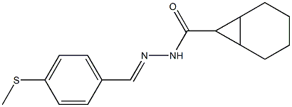 N'-{(E)-[4-(methylsulfanyl)phenyl]methylidene}bicyclo[4.1.0]heptane-7-carbohydrazide 구조식 이미지