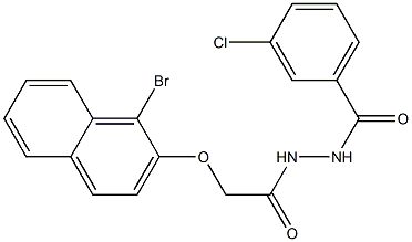 N'-{2-[(1-bromo-2-naphthyl)oxy]acetyl}-3-chlorobenzohydrazide 구조식 이미지