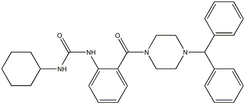 N-{2-[(4-benzhydryl-1-piperazinyl)carbonyl]phenyl}-N'-cyclohexylurea Structure