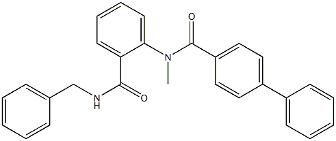 N-{2-[(benzylamino)carbonyl]phenyl}-N-methyl[1,1'-biphenyl]-4-carboxamide 구조식 이미지