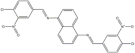 N-[(E)-(4-chloro-3-nitrophenyl)methylidene]-N-(5-{[(E)-(4-chloro-3-nitrophenyl)methylidene]amino}-1-naphthyl)amine 구조식 이미지
