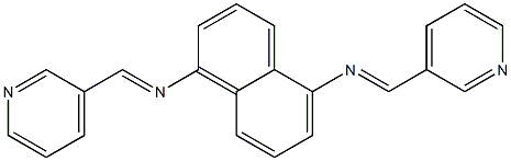 N-[(E)-3-pyridinylmethylidene]-N-(5-{[(E)-3-pyridinylmethylidene]amino}-1-naphthyl)amine Structure