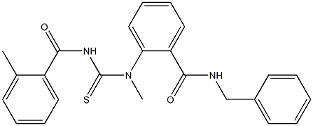 N-benzyl-2-(methyl{[(2-methylbenzoyl)amino]carbothioyl}amino)benzamide Structure