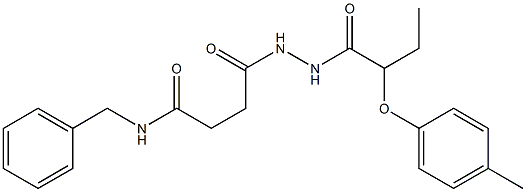 N-benzyl-4-{2-[2-(4-methylphenoxy)butanoyl]hydrazino}-4-oxobutanamide 구조식 이미지