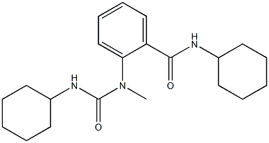 N-cyclohexyl-2-[[(cyclohexylamino)carbonyl](methyl)amino]benzamide 구조식 이미지