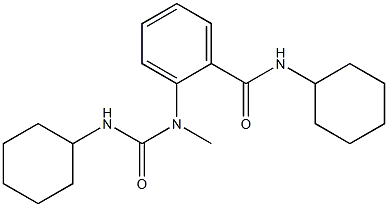 N-cyclohexyl-2-[[(cyclohexylamino)carbonyl](methyl)amino]benzamide Structure