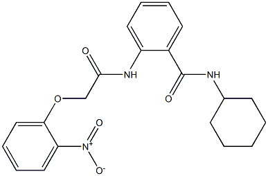 N-cyclohexyl-2-{[2-(2-nitrophenoxy)acetyl]amino}benzamide 구조식 이미지