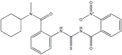 N-cyclohexyl-N-methyl-2-({[(2-nitrobenzoyl)amino]carbothioyl}amino)benzamide Structure