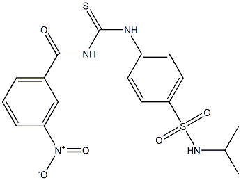 N-isopropyl-4-({[(3-nitrobenzoyl)amino]carbothioyl}amino)benzenesulfonamide 구조식 이미지