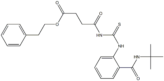 phenethyl 4-[({2-[(tert-butylamino)carbonyl]anilino}carbothioyl)amino]-4-oxobutanoate 구조식 이미지