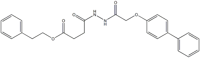 phenethyl 4-{2-[2-([1,1'-biphenyl]-4-yloxy)acetyl]hydrazino}-4-oxobutanoate Structure