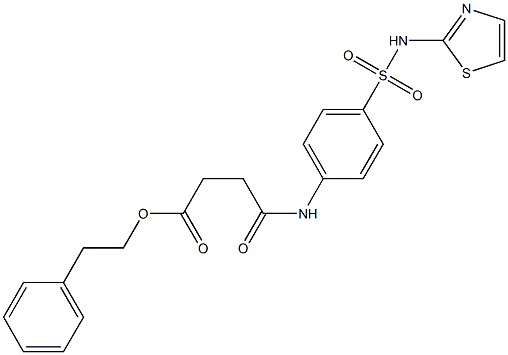 phenethyl 4-oxo-4-{4-[(1,3-thiazol-2-ylamino)sulfonyl]anilino}butanoate 구조식 이미지