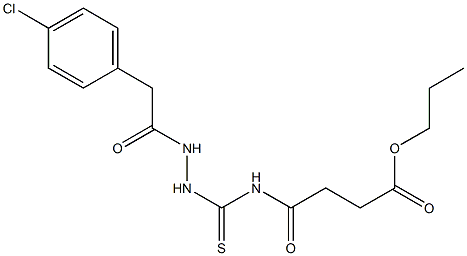 propyl 4-[({2-[2-(4-chlorophenyl)acetyl]hydrazino}carbothioyl)amino]-4-oxobutanoate 구조식 이미지