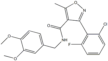 3-(2-chloro-6-fluorophenyl)-N-(3,4-dimethoxybenzyl)-5-methyl-4-isoxazolecarboxamide Structure