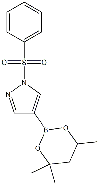 1-(Phenylsulfonyl)-4-(4,4,6-trimethyl-1,3,2-dioxaborinan-2-yl)-1H-pyrazole Structure