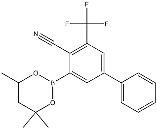 5-(Trifluoromethyl)-3-(4,4,6-trimethyl-1,3,2-dioxaborinan-2-yl)-1,1-biphenyl-4-carbonitrile 구조식 이미지