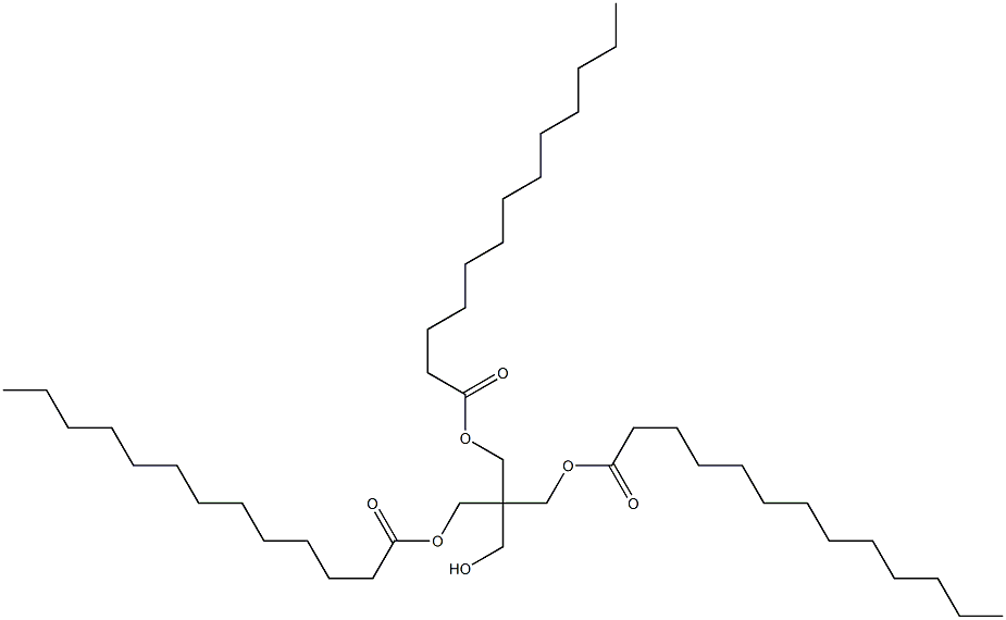 Ditridecanoic acid 2-(hydroxymethyl)-2-[(tridecanoyloxy)methyl]-1,3-propanediyl ester 구조식 이미지