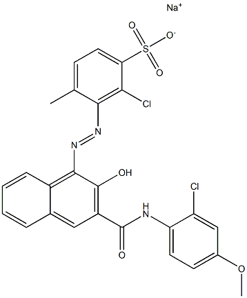 2-Chloro-4-methyl-3-[[3-[[(2-chloro-4-methoxyphenyl)amino]carbonyl]-2-hydroxy-1-naphtyl]azo]benzenesulfonic acid sodium salt Structure