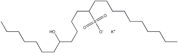 16-Hydroxytricosane-11-sulfonic acid potassium salt Structure