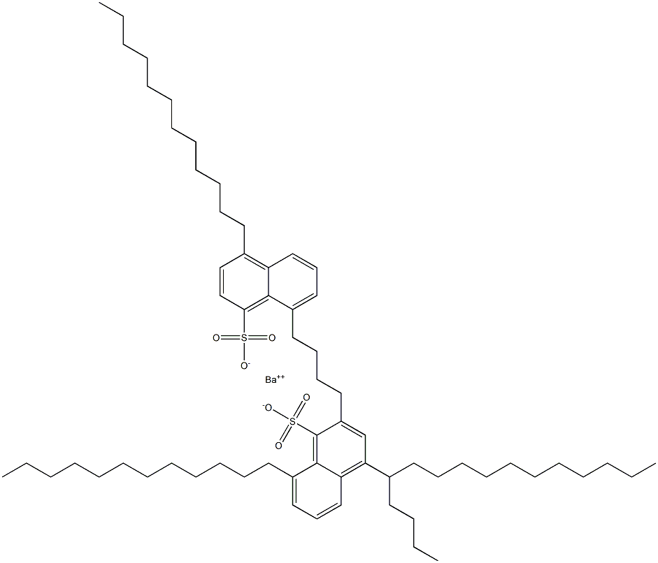 Bis(4,8-didodecyl-1-naphthalenesulfonic acid)barium salt Structure