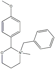 [2-(4-Methoxyphenyl)-3-benzyl-3-methyltetrahydro-2H-1,3-oxazin]-3-ium 구조식 이미지