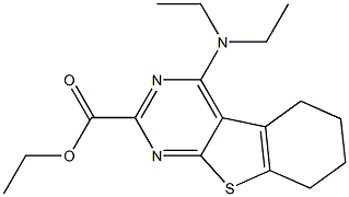 5,6,7,8-Tetrahydro-4-(diethylamino)[1]benzothieno[2,3-d]pyrimidine-2-carboxylic acid ethyl ester Structure