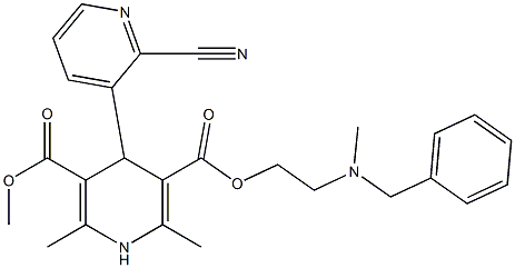 4-(2-Cyanopyridin-3-yl)-1,4-dihydro-2,6-dimethylpyridine-3,5-dicarboxylic acid 3-methyl 5-[2-(N-methyl-N-benzylamino)ethyl] ester Structure