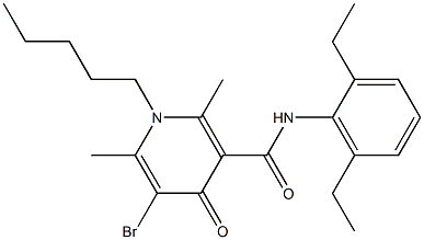 N-(2,6-Diethylphenyl)-1,4-dihydro-2,6-dimethyl-5-bromo-4-oxo-1-pentyl-3-pyridinecarboxamide Structure
