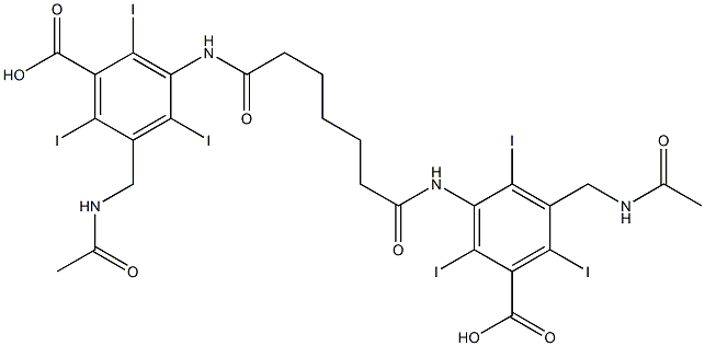 3,3'-(Pimeloyldiimino)bis[5-(acetylaminomethyl)-2,4,6-triiodobenzoic acid] Structure