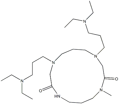 4,8-Bis(3-diethylaminopropyl)-11-methyl-1,4,8,11-tetraazacyclotetradecane-2,10-dione 구조식 이미지