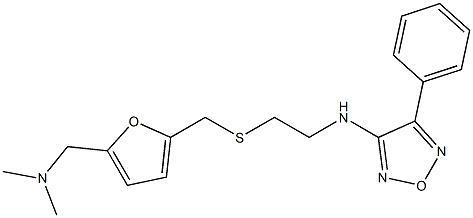 3-[[2-[[[5-[(Dimethylamino)methyl]furan-2-yl]methyl]thio]ethyl]amino]-4-phenylfurazan 구조식 이미지