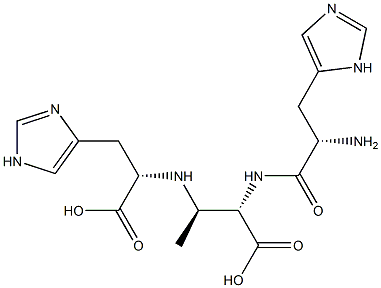 (2S,3R)-2-[(L-Histidyl)amino]-3-[[(1S)-2-(1H-imidazol-4-yl)-1-carboxyethyl]amino]butyric acid Structure