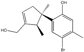 2-[(1R,2R)-1,2-Dimethyl-3-hydroxymethyl-3-cyclopentenyl]-4-bromo-5-methylphenol 구조식 이미지