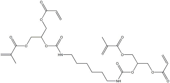 2,2'-(Hexane-1,6-diyl)bis(iminocarbonyloxy)bis(propane-1,3-diol 1-methacrylate 3-acrylate) Structure