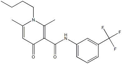 N-(3-Trifluoromethylphenyl)-1-butyl-2,6-dimethyl-4-oxo-1,4-dihydro-3-pyridinecarboxamide 구조식 이미지