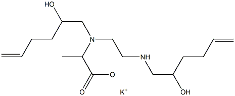 2-[N-(2-Hydroxy-5-hexenyl)-N-[2-(2-hydroxy-5-hexenylamino)ethyl]amino]propionic acid potassium salt 구조식 이미지