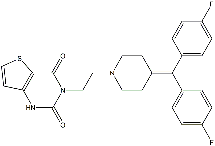 3-[2-[4-[Bis(4-fluorophenyl)methylene]piperidino]ethyl]thieno[3,2-d]pyrimidine-2,4(1H,3H)-dione 구조식 이미지