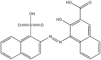 2-Hydroxy-1'-sulfo-(1,2'-azobisnaphthalene)-3-carboxylic acid 구조식 이미지